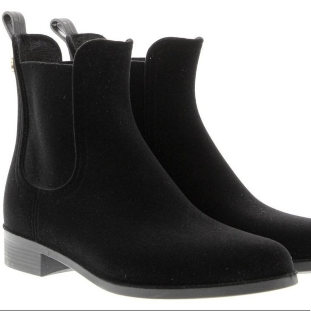 Lemon jelly velvety Chelsea Rain boots / Booties Sz US 9 | EU 40